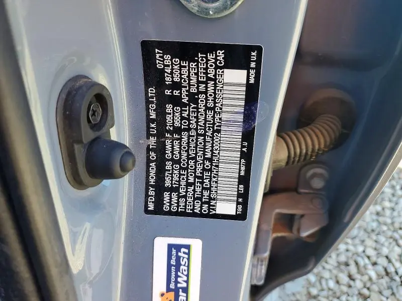 2017 HONDA CIVIC EXL  