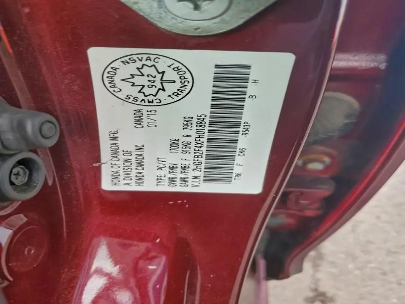 2015 HONDA CIVIC LX  