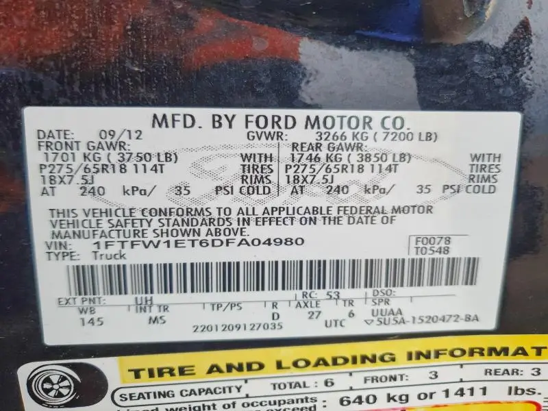 2013 FORD F150 SUPERCREW  