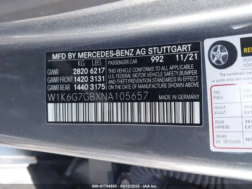 2022 MERCEDES-BENZ S 580 4MATIC