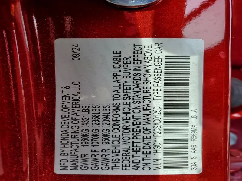 2025 HONDA ACCORD LX  