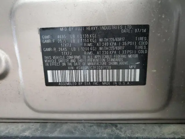2015 SUBARU OUTBACK 2.5I PREMIUM  