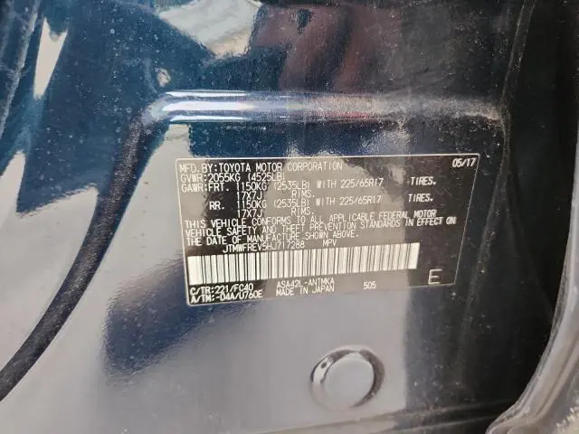 2017 TOYOTA RAV4 XLE  