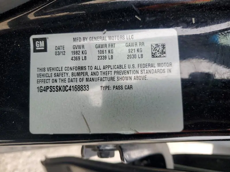 2012 BUICK VERANO   