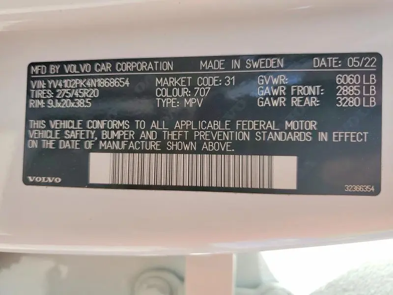 2022 VOLVO XC90 T5 MOMENTUM  