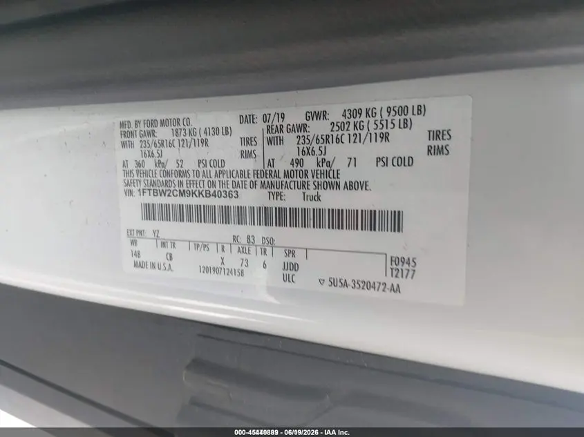 2019 FORD TRANSIT-350  