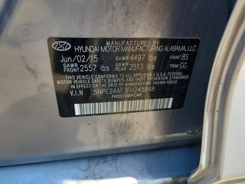 2015 HYUNDAI SONATA SE  