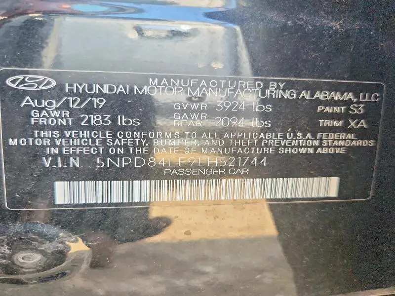2020 HYUNDAI ELANTRA SEL  