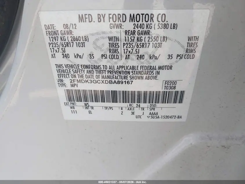 2013 FORD EDGE SE