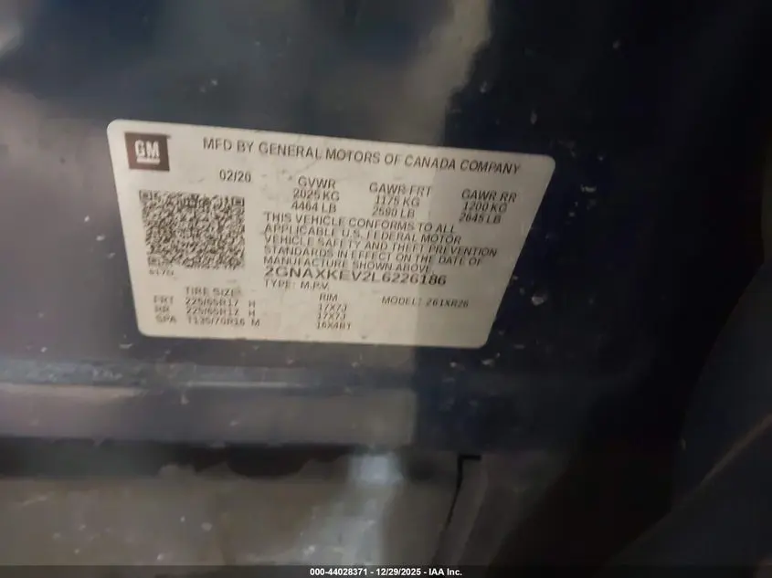 2020 CHEVROLET EQUINOX FWD LT 1.5L TURBO