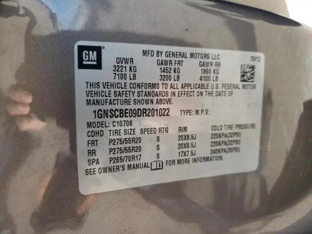 2013 CHEVROLET TAHOE C1500 LT  