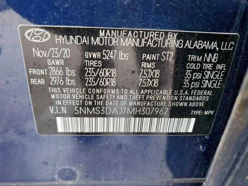 2021 HYUNDAI SANTA FE SEL  