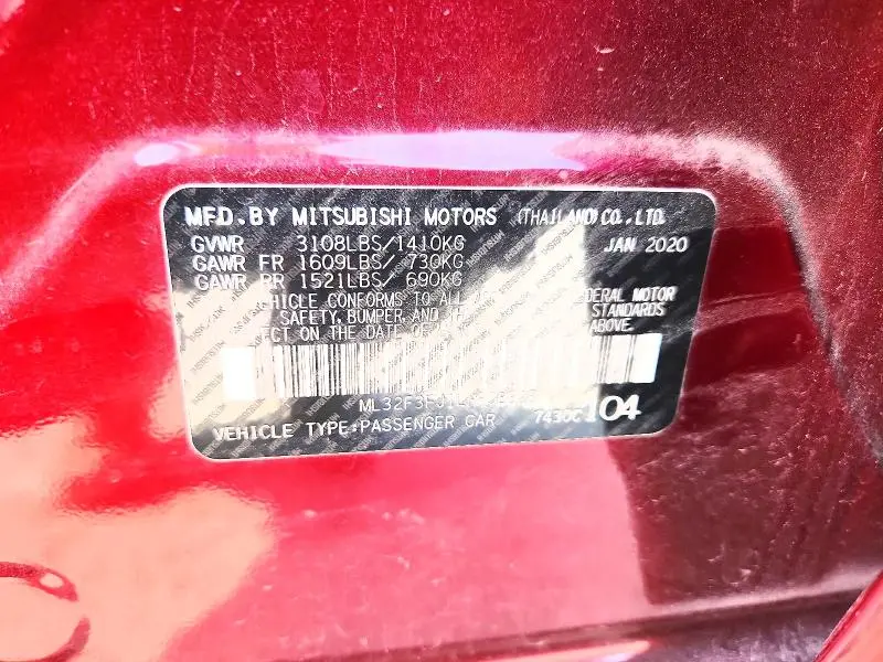 2020 MITSUBISHI MIRAGE G4 ES  