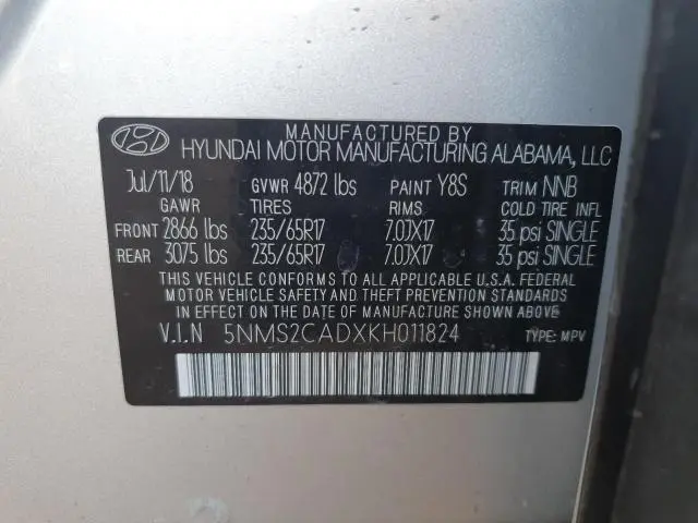 2019 HYUNDAI SANTA FE SE  