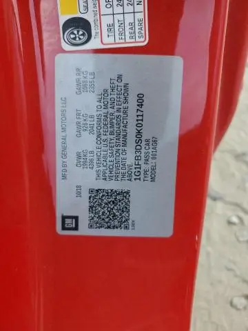 2019 CHEVROLET CAMARO LS  