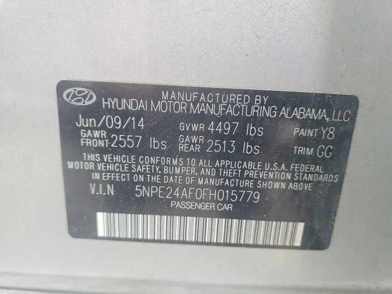 2015 HYUNDAI SONATA SE  