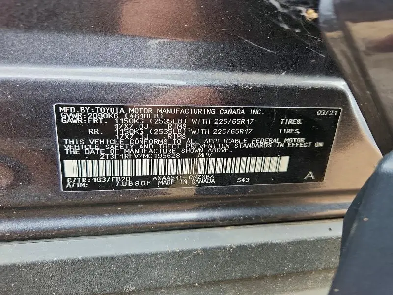 2021 TOYOTA RAV4 LE  
