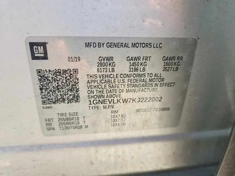 2019 CHEVROLET TRAVERSE LS  