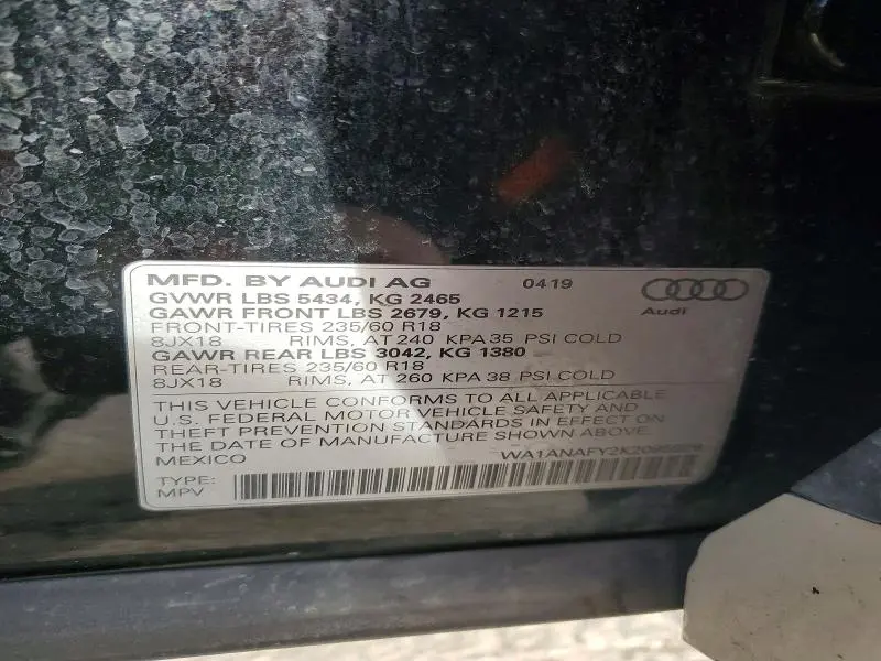 2019 AUDI Q5 PREMIUM  