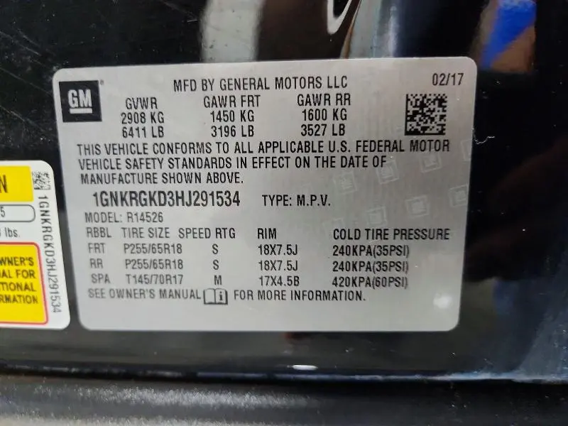 2017 CHEVROLET TRAVERSE LT  