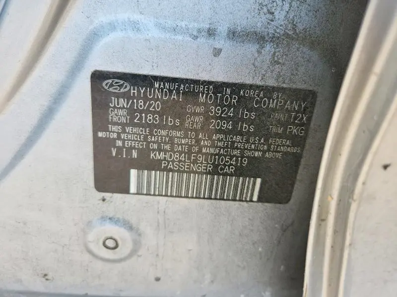 2020 HYUNDAI ELANTRA SEL  