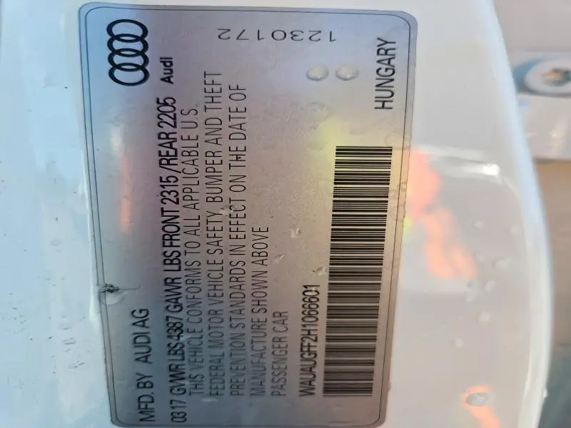 2017 AUDI A3 PREMIUM  