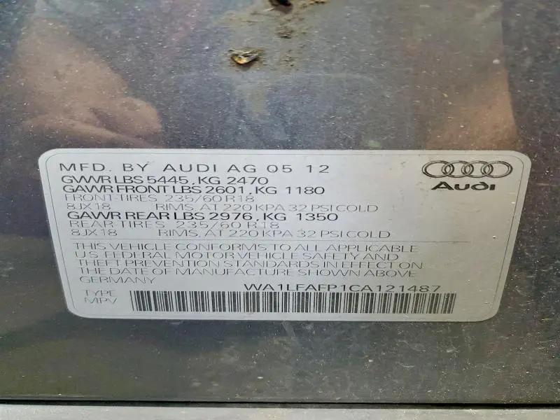 2012 AUDI Q5 PREMIUM PLUS  