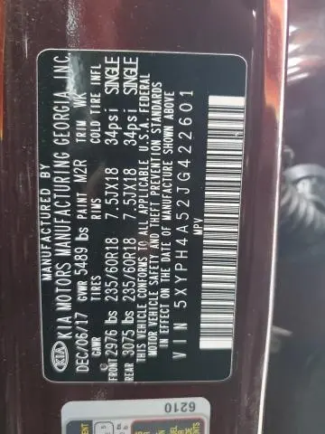 2018 KIA SORENTO EX  