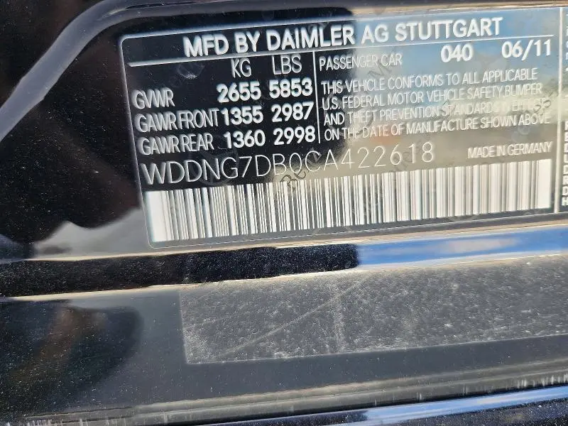 2012 MERCEDES-BENZ S 550  