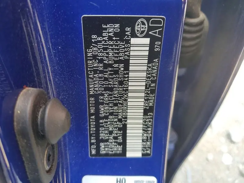2019 TOYOTA COROLLA SE  