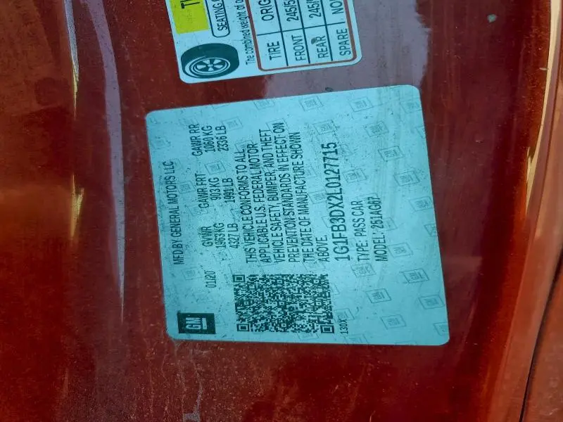 2020 CHEVROLET CAMARO LS  