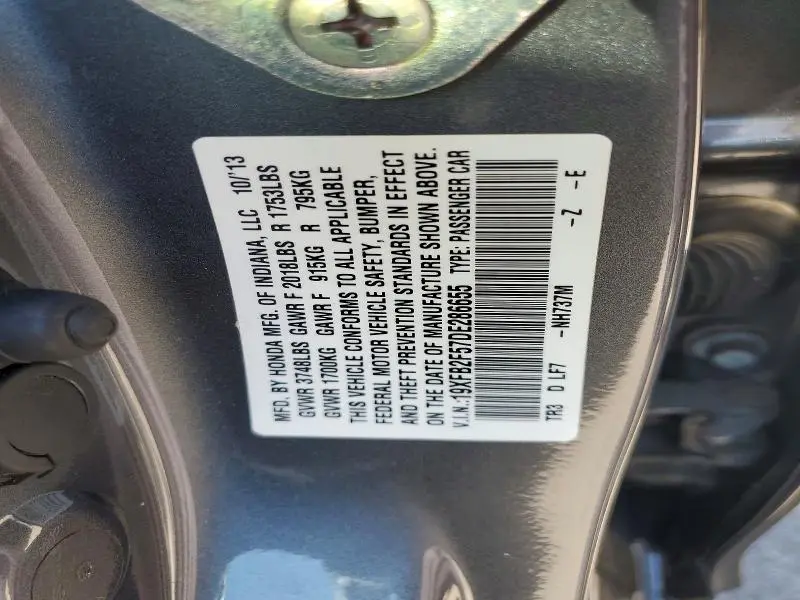 2013 HONDA CIVIC LX  