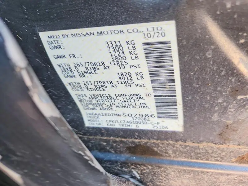 2021 NISSAN TITAN SV  