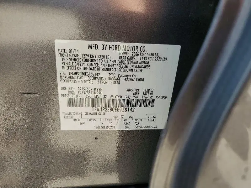 2014 FORD TAURUS SEL  