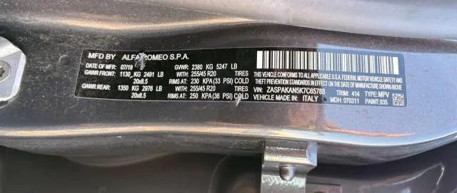 2019 ALFA ROMEO STELVIO   