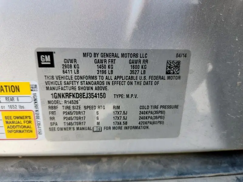 2014 CHEVROLET TRAVERSE LS  