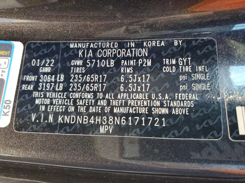2022 KIA CARNIVAL LX  