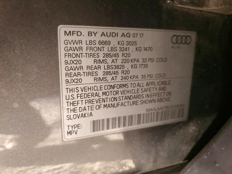 2018 AUDI Q7 PREMIUM PLUS  