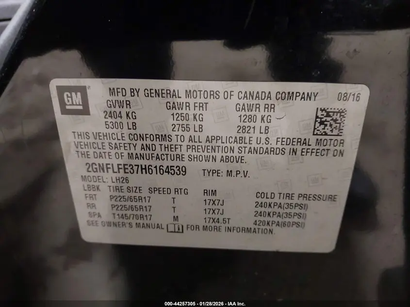 2017 CHEVROLET EQUINOX LT