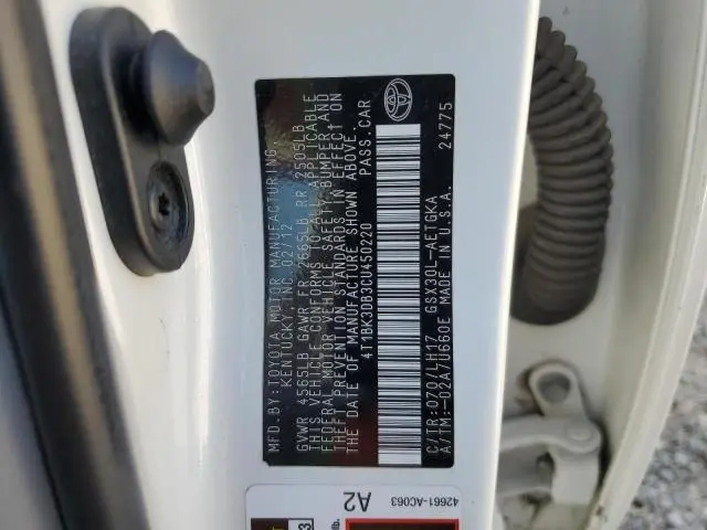 2012 TOYOTA AVALON BASE  