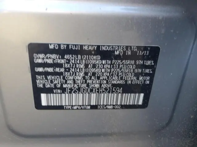 2014 SUBARU FORESTER   