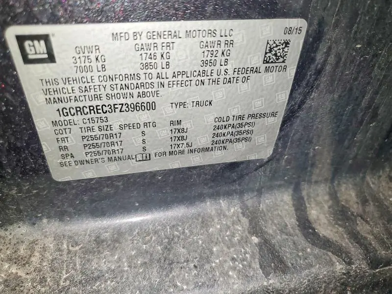 2015 CHEVROLET SILVERADO C1500 LT  