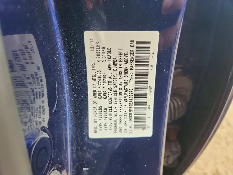 2014 HONDA ACCORD LX  