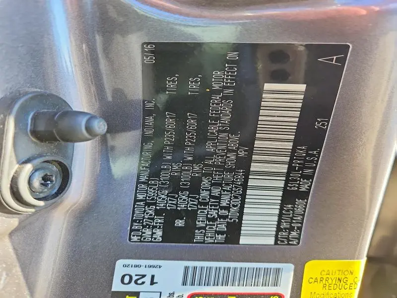 2016 TOYOTA SIENNA XLE  