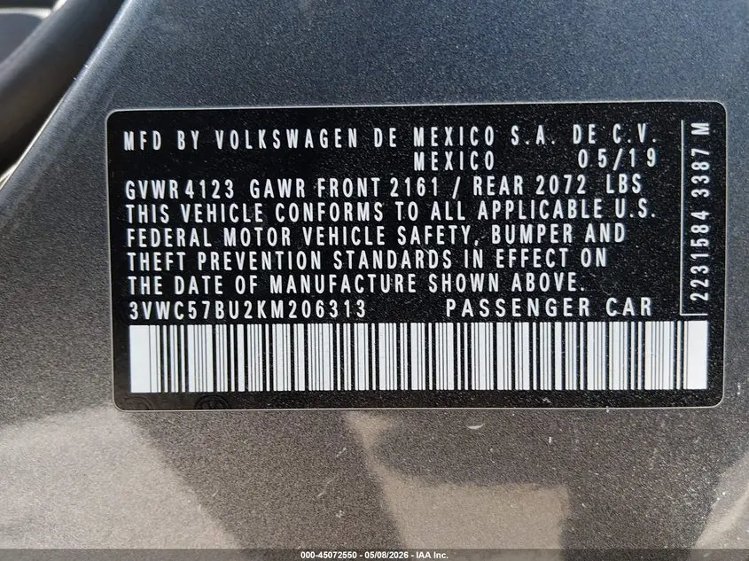 2019 VOLKSWAGEN JETTA 1.4T R-LINE/1.4T S/1.4T SE