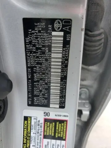 2015 TOYOTA COROLLA L  