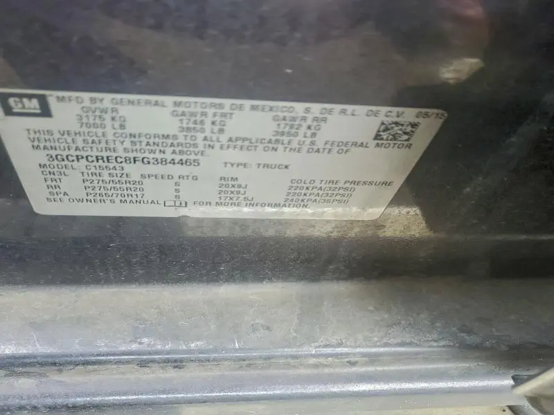 2015 CHEVROLET SILVERADO C1500 LT  