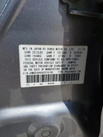 2010 HONDA FIT SPORT  