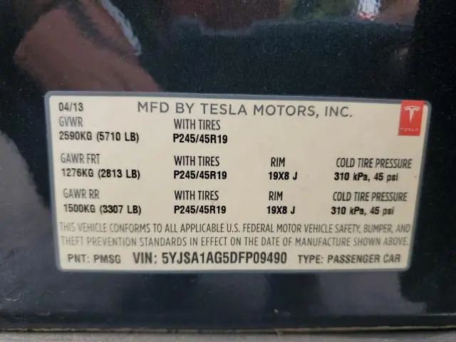 2013 TESLA MODEL S   