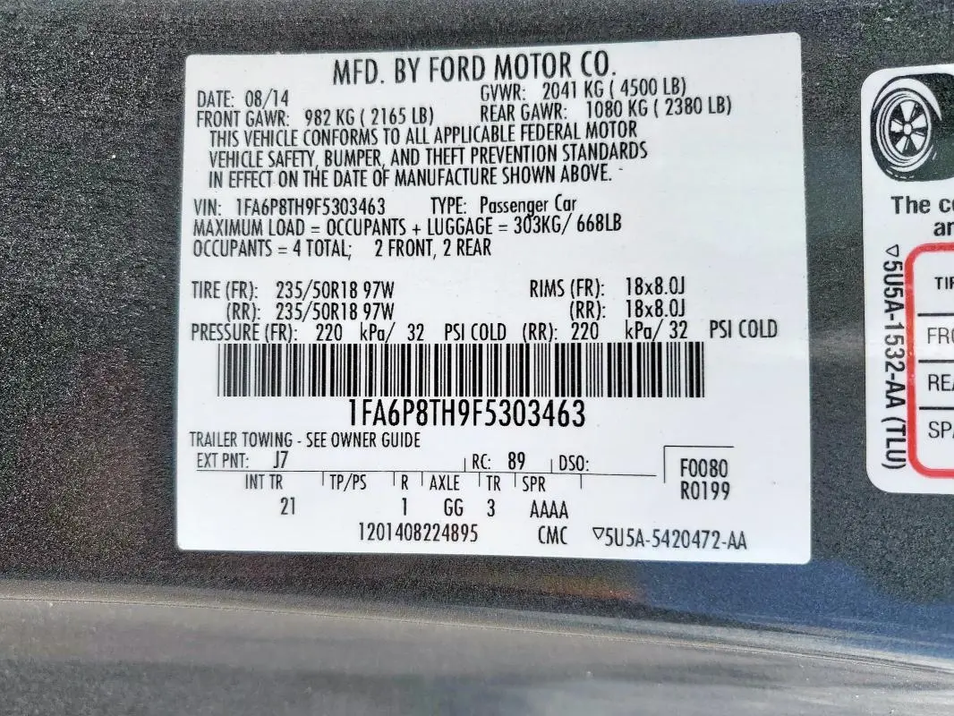 2015 FORD MUSTANG